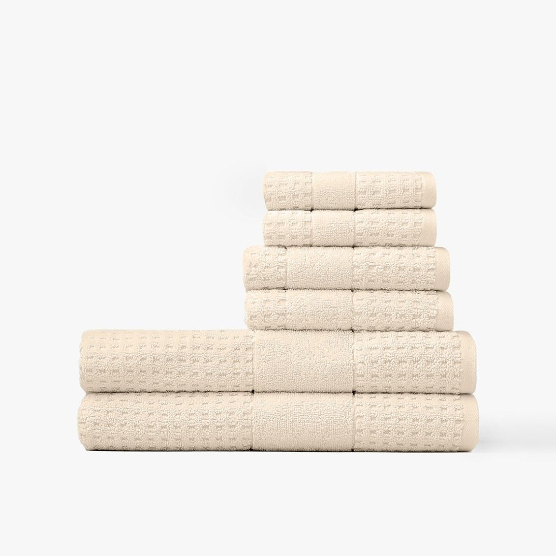 Lightweight Waffle Towels Cream | Duman Home