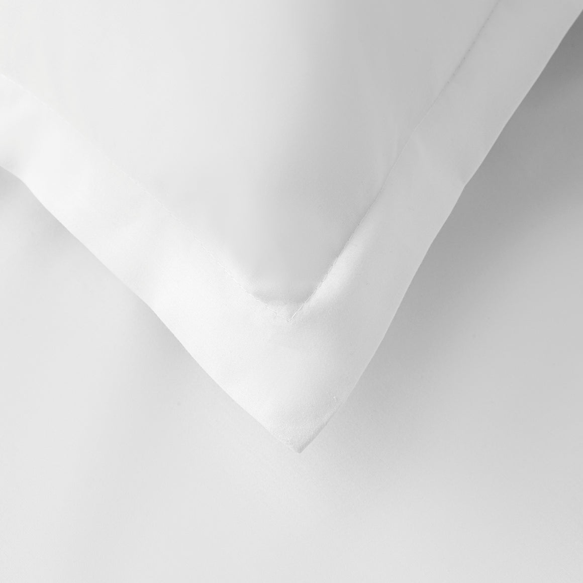 Signature Hemstitch Organic Duvet Cover Set White Detail | Duman Home