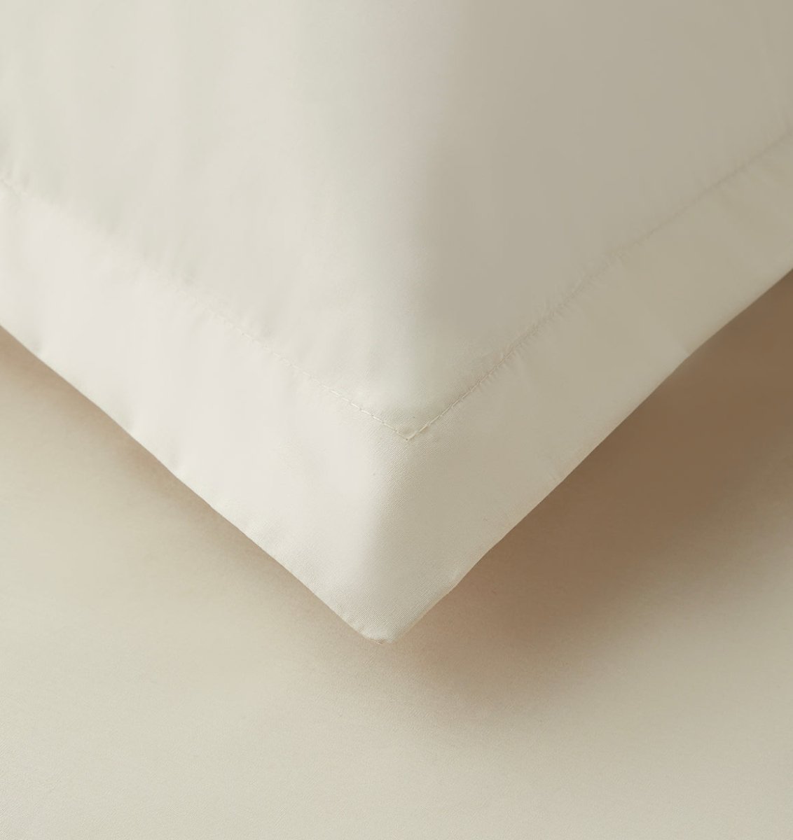 Percale Organic Duvet Cover Set Bone Detail | Duman Home