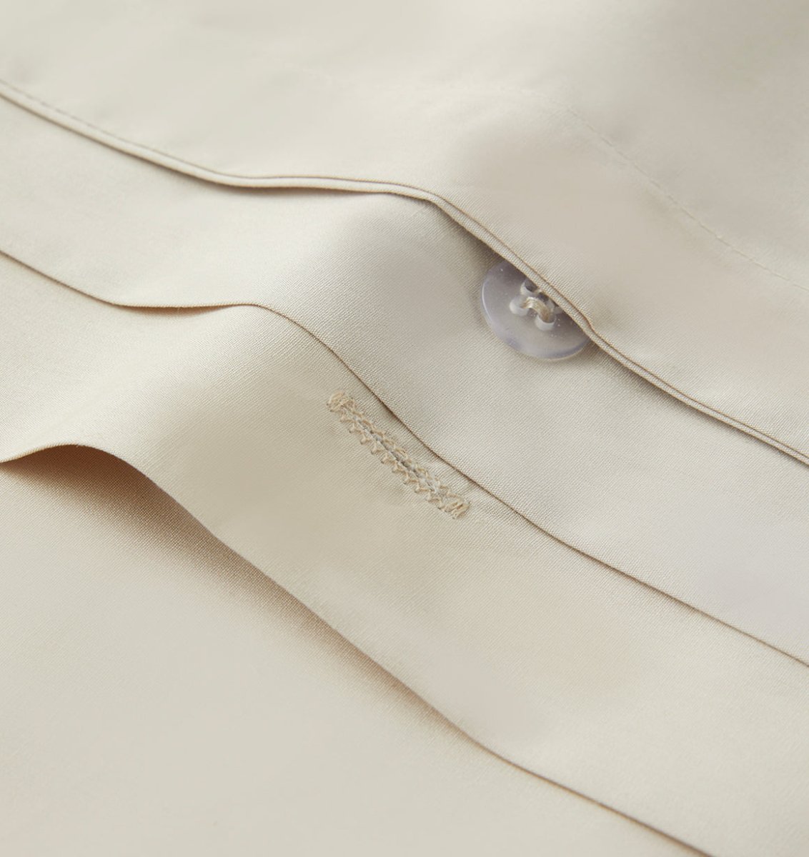 Percale Organic Duvet Cover Set Bone Detail | Duman Home