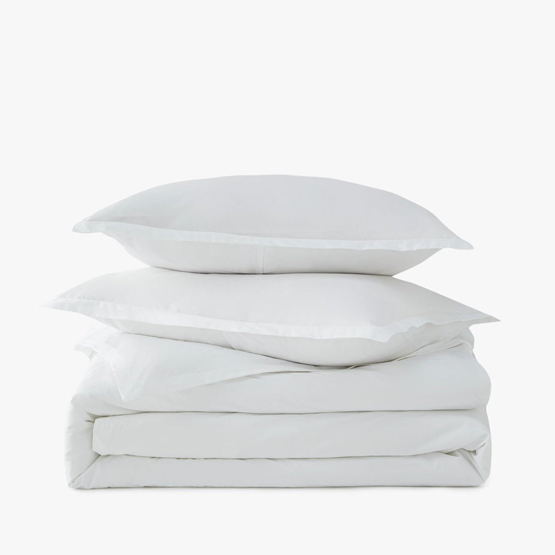 Percale Organic Duvet Cover Set White | Duman Home