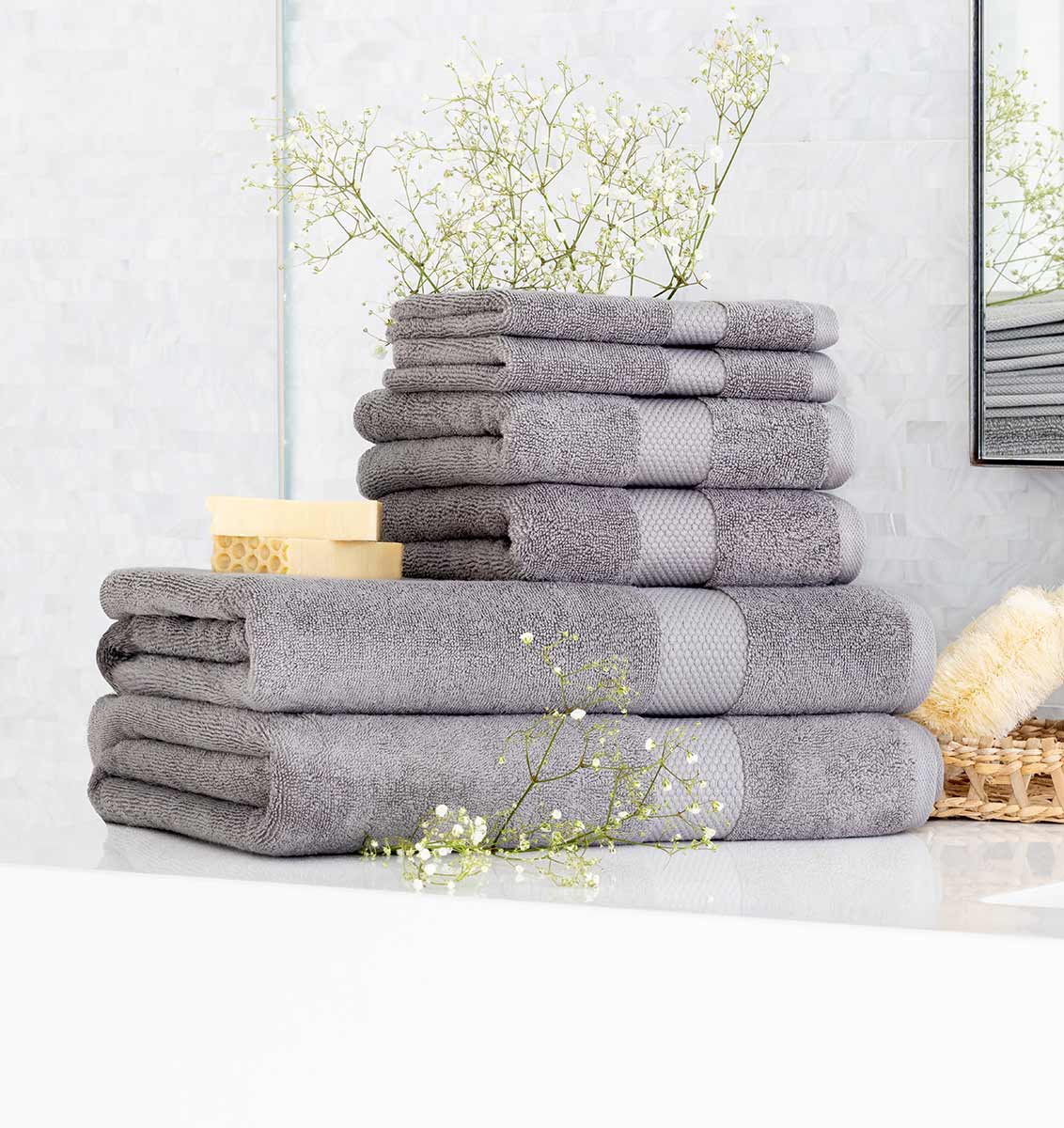 Premium Turkish Cotton Towel Bundle in Bathroom | Duman Home