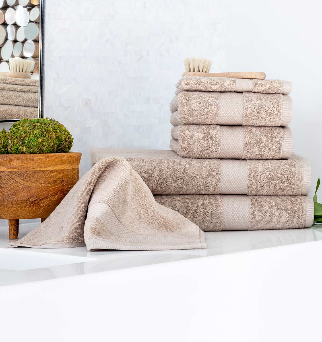 Premium Turkish Cotton Towels in Bathroom | Duman Home
