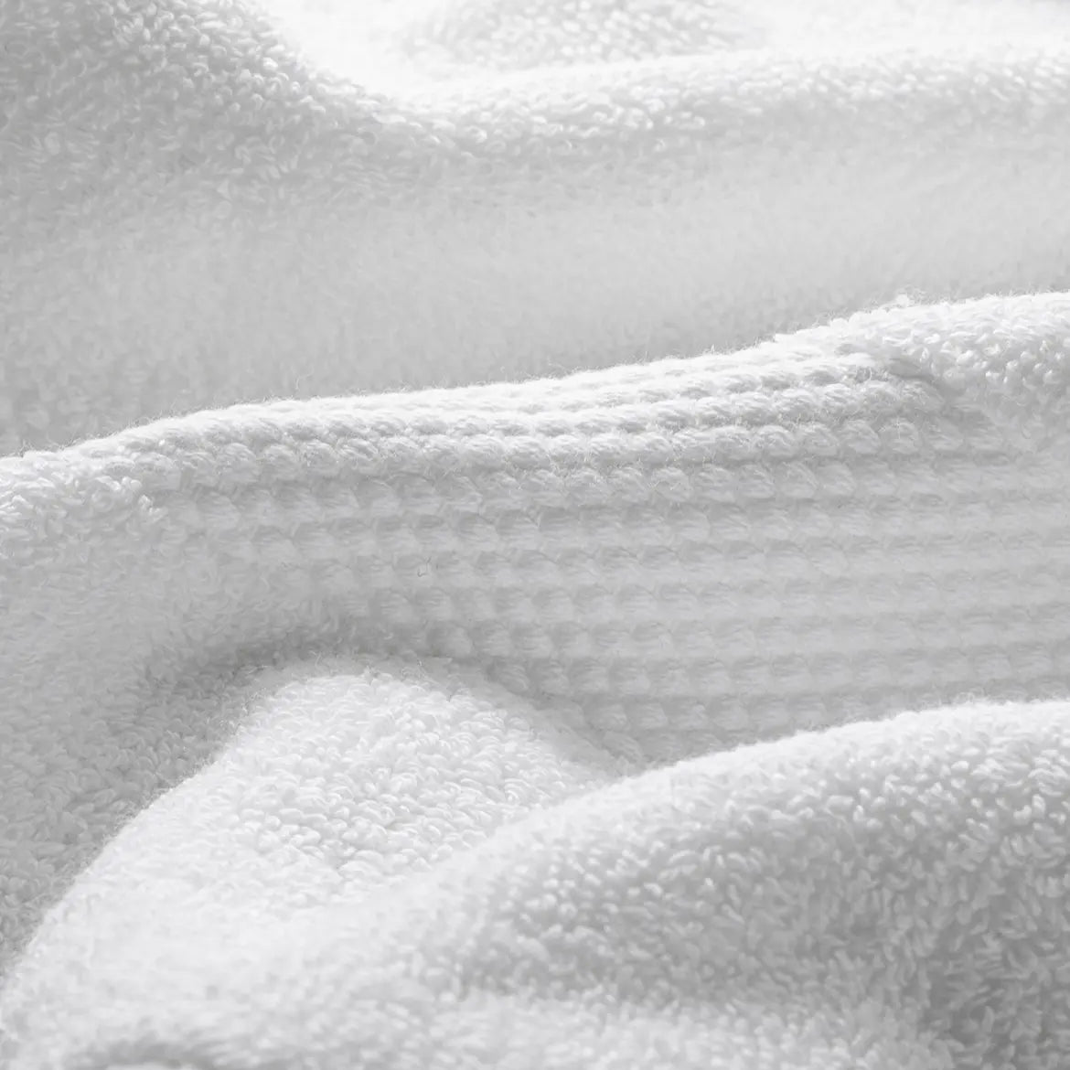 Close-up of textured Premium Cotton Whitre Towels