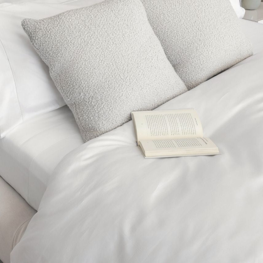 White_Percale_Sheet_Set Bed | Duman Home