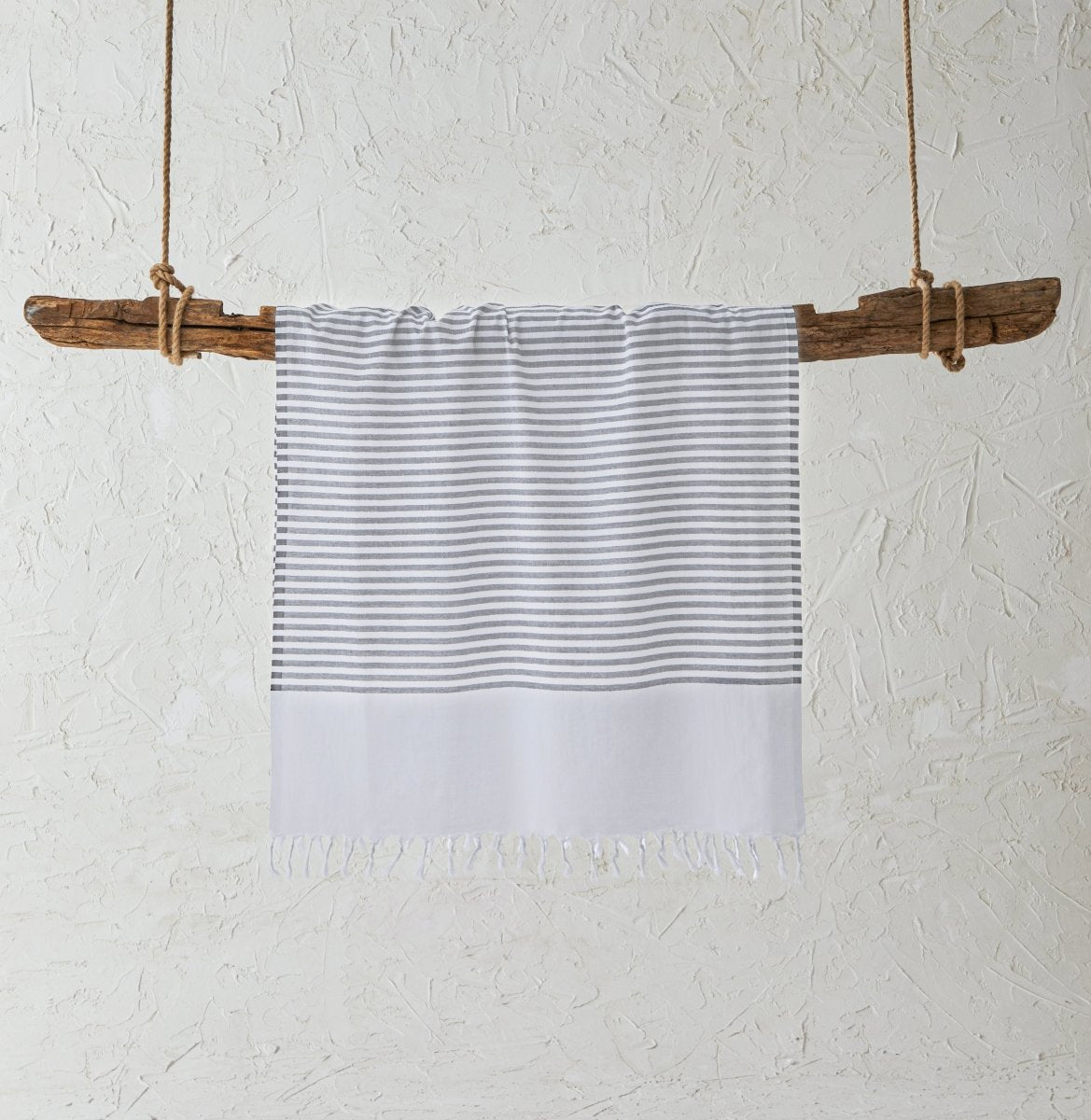 White Imbat Peshtemal Gray | Duman Home