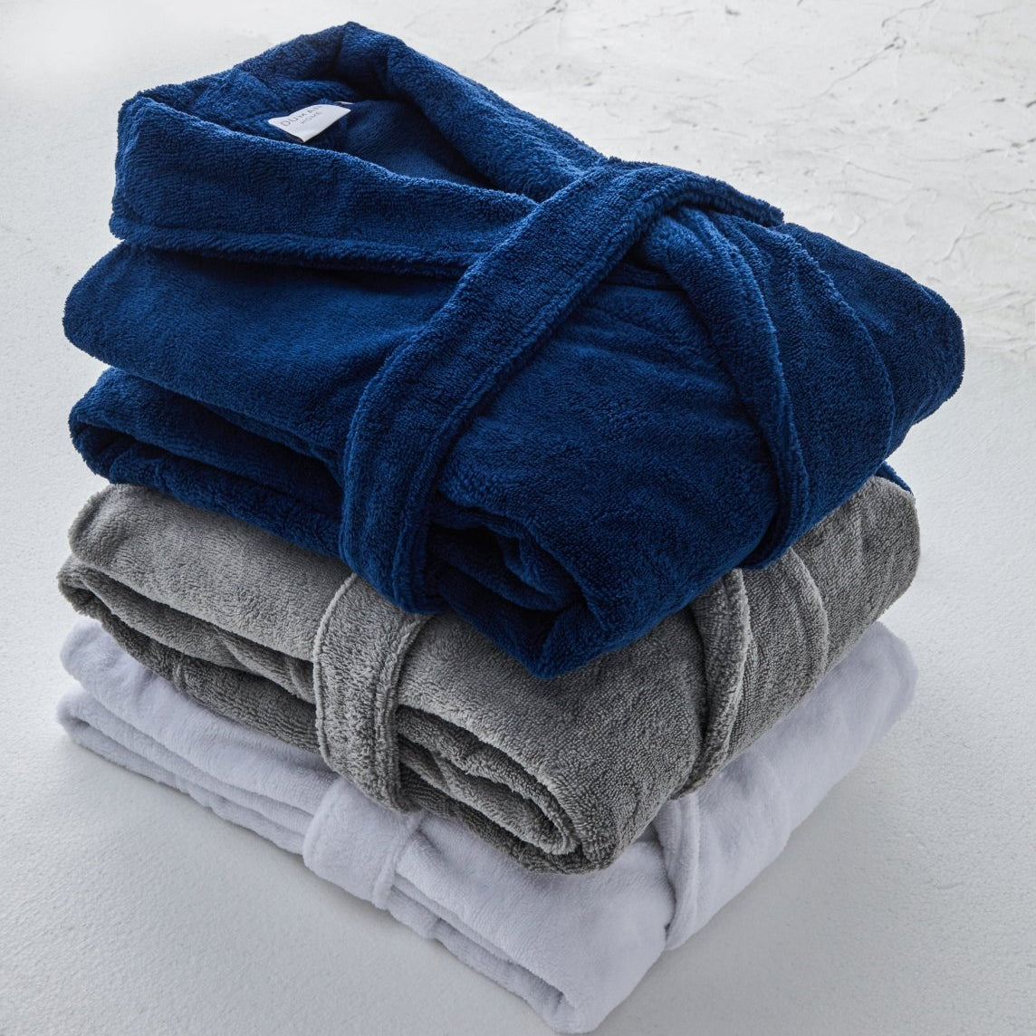 all-groups Turkish Velour Robes White Gray and Navy Colors  | Duman Home