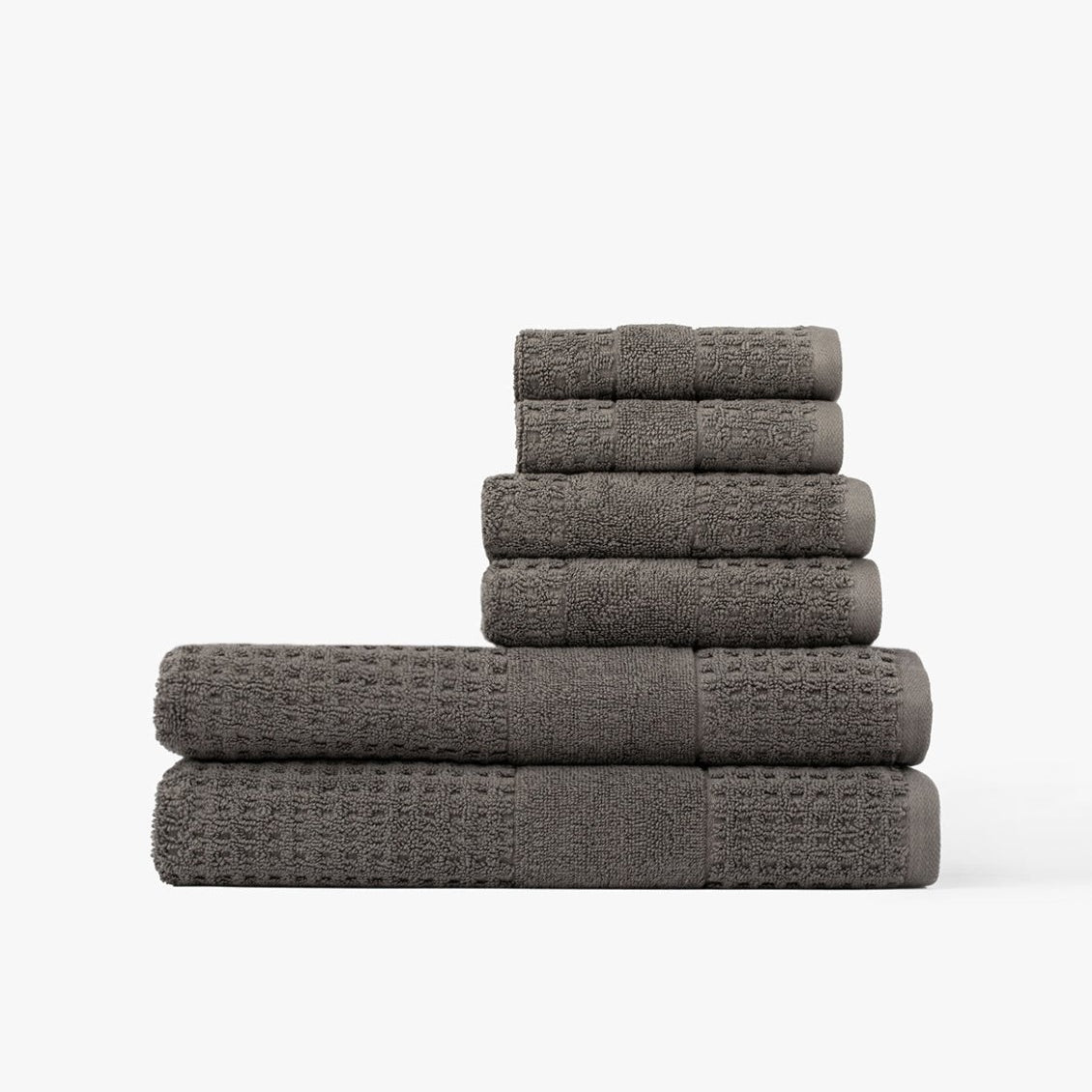 Lightweight Waffle Towel Bundle Charcoal | Duman Home