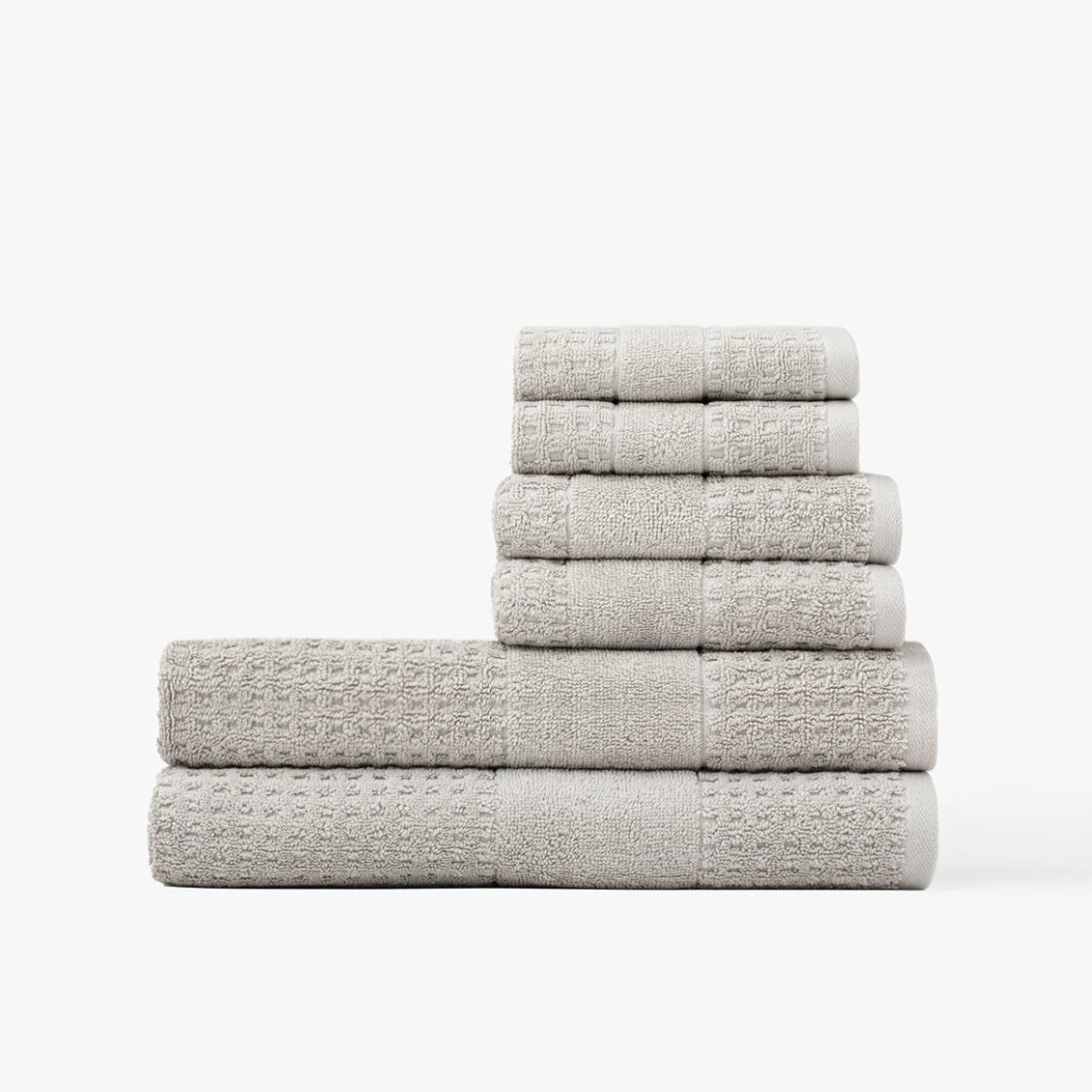 Lightweight Waffle Towel Bundle Light Gray | Duman Home