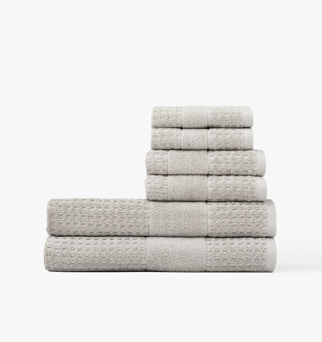 Lightweight Waffle Towels Light Gray | Duman Home