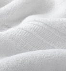 Close-up of white textured super plush towel