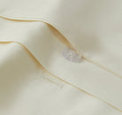 Signature Hemstitch Organic Duvet Cover Set Ivory Detail | Duman Home