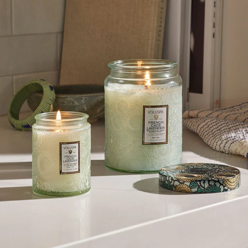 Voluspa French Cade Lavender Candles Large and Small Jars| Duman Home