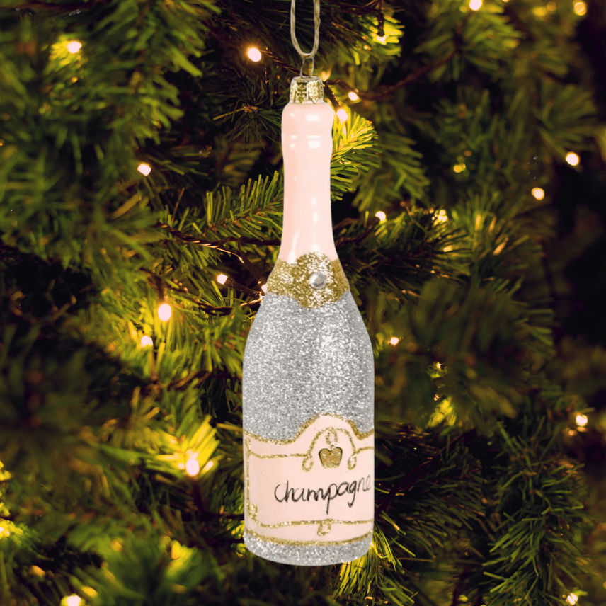 Glittered Champagne Ornament | Duman Home