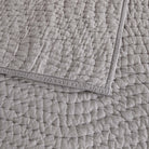 Light Gray Voile Hand Stitched Quilt Detail | Duman Home