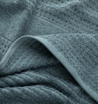 Close-up of a textured blue teal towel