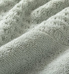 Close-up of a textured mist green towel detail
