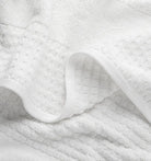 Close-up of white waffle towel fabric