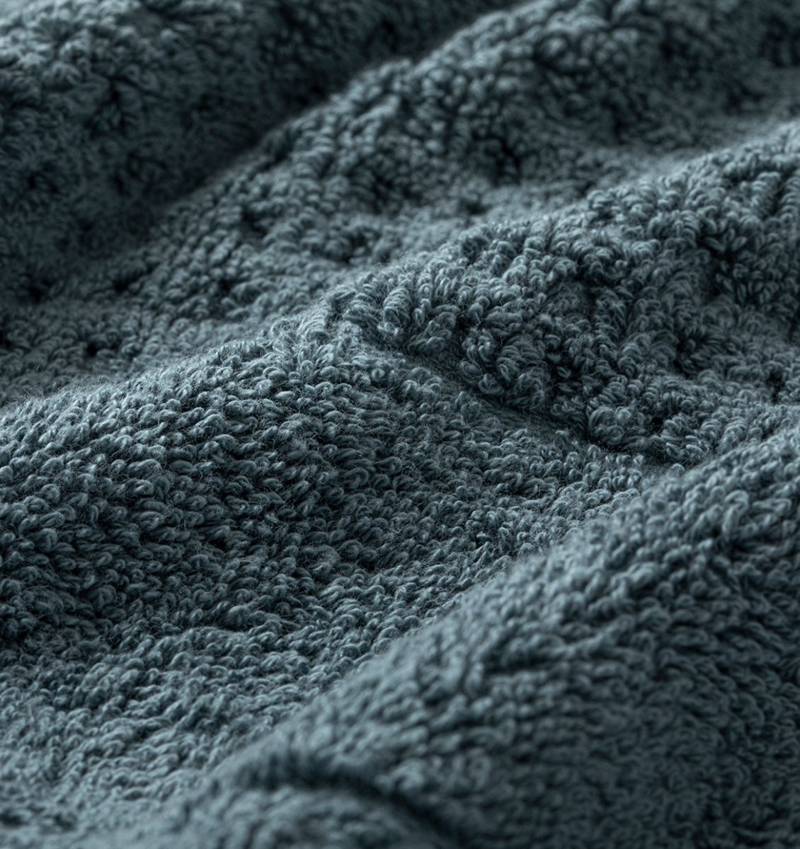 Lightweight Waffle Towel Bluestone Detail | Duman Home