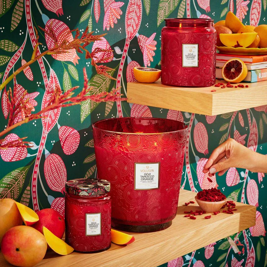 Voluspa Goji Tarocco Candles in different sizes | Duman Home