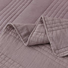 Stone Washed Cotton Eggplant Quilt Set Detail | Duman Home