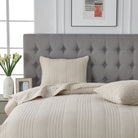 Stone Washed Cotton Khaki Quilt Set | Duman Home