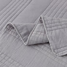 Stone Washed Cotton Khaki Quilt Set Detail | Duman Home