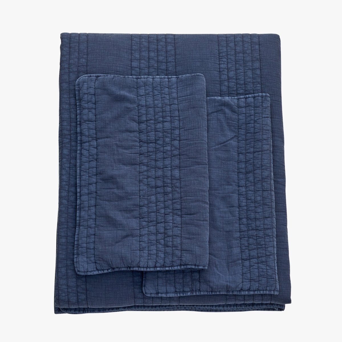Stone Washed Cotton Quilt Set Navy | Duman Home