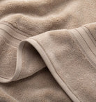 Taupe super plush towel close-up
