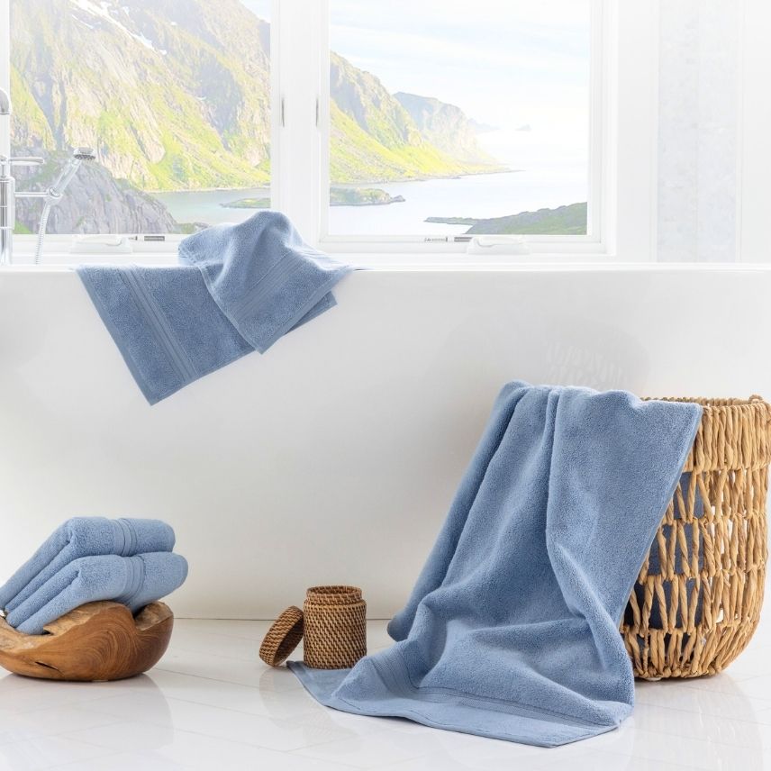 Super-Plush Towels Azure in Bathroom | Duman Home