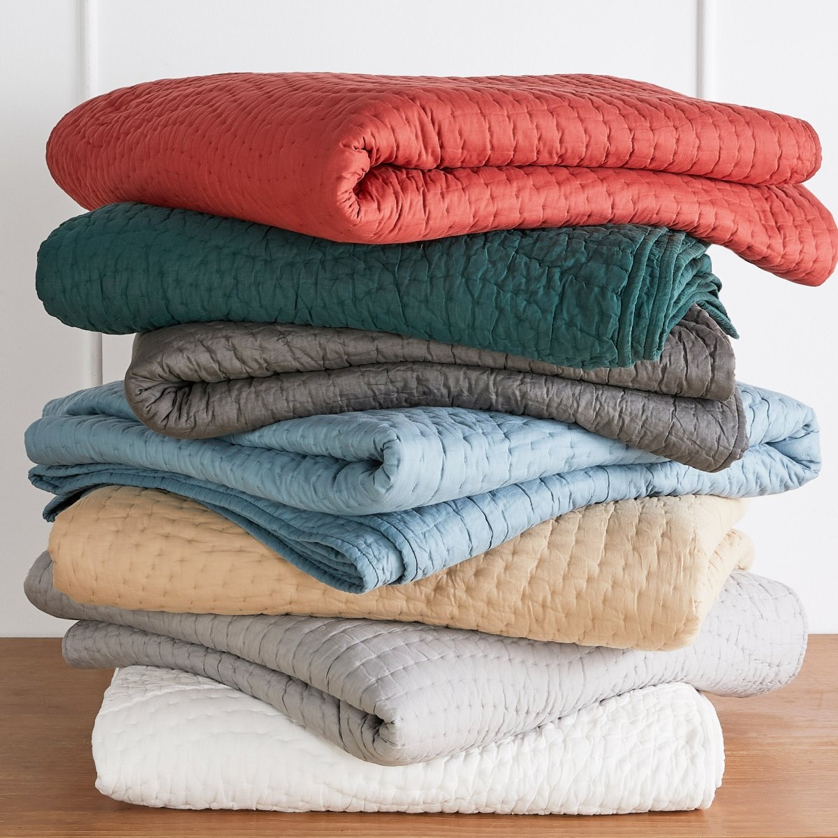 Voile Hand Stitched Quilt Colors | Duman Home
