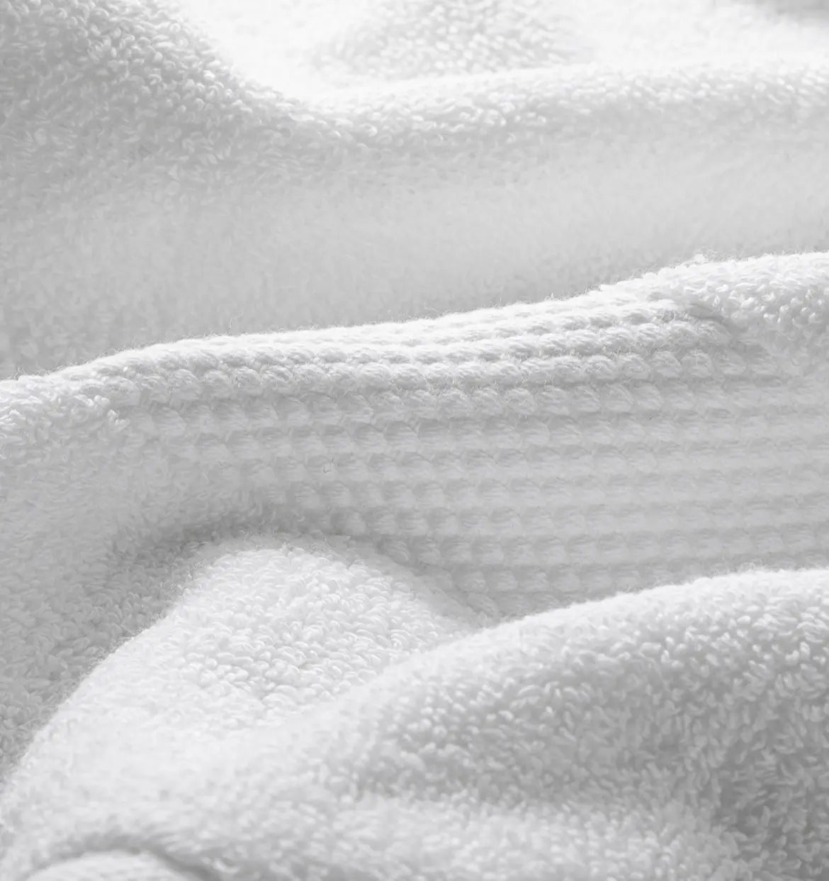 Close-up of textured Premium Cotton Whitre Towels