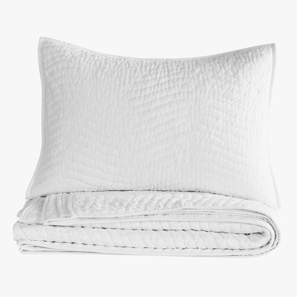White Voile Hand Stitched Quilt Set | Duman Home