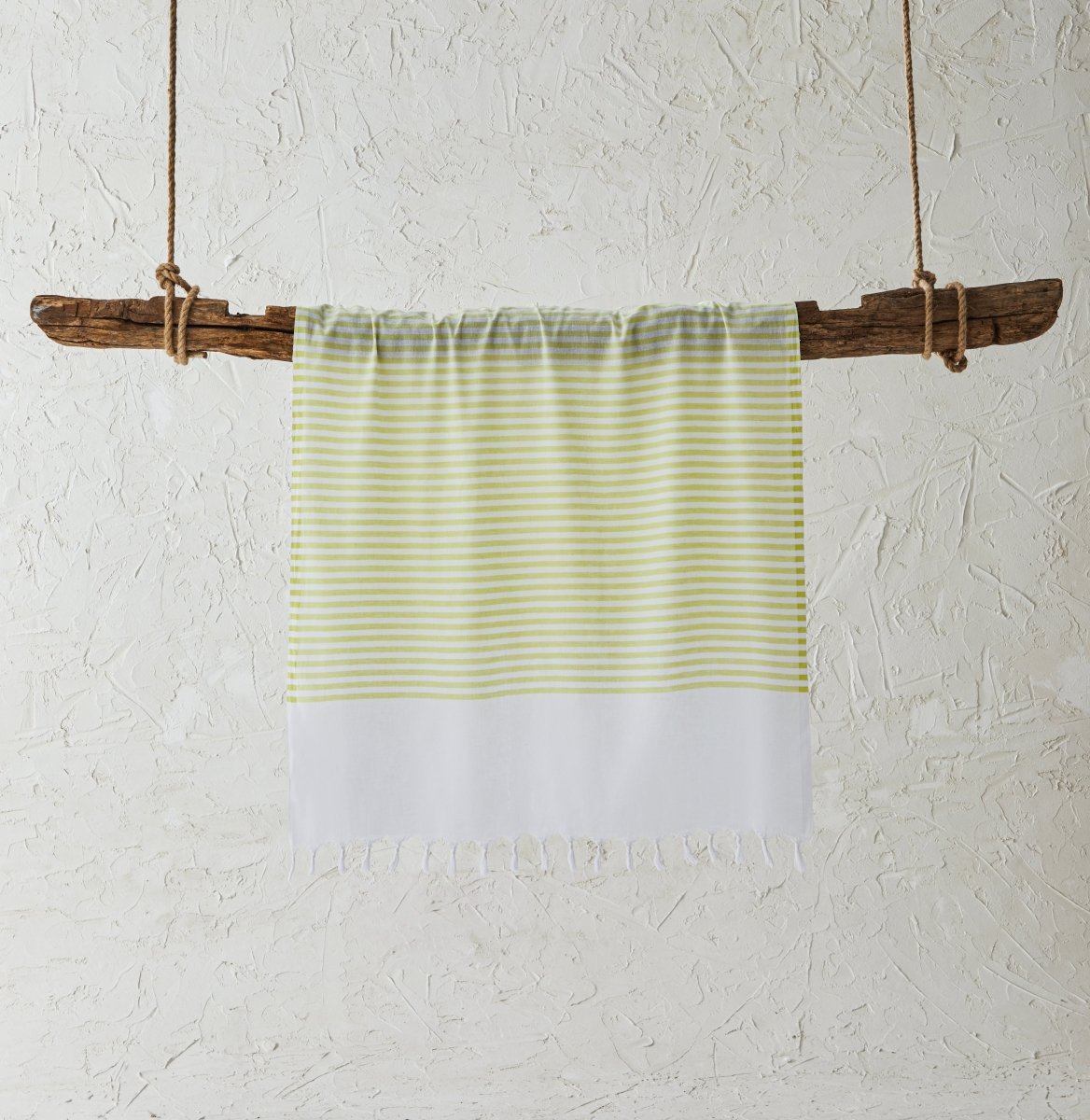 White Imbat Peshtemal Lime | Duman Home
