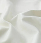 Close-up of an ivory white sheet set fabric with folds