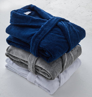 Turkish Velour Robes White Gray and Navy Colors  | Duman Home