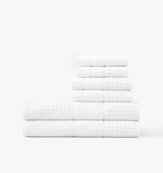 Lightweight Waffle Towel Bundle White | Duman Home