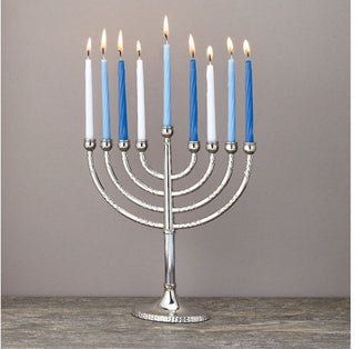 Classic Elegance Menorah with Hammered Accents