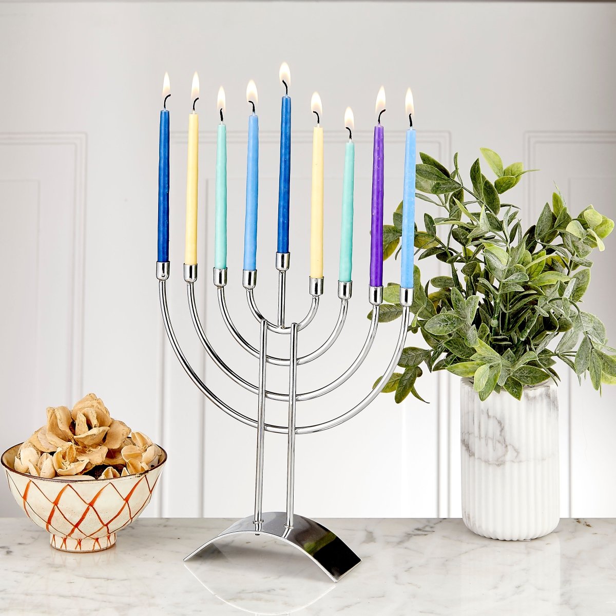 Traditional Steel Menorah