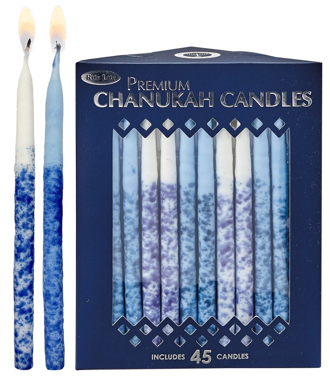 Premium Hand Decorated Chanukah Candles, Set of 45