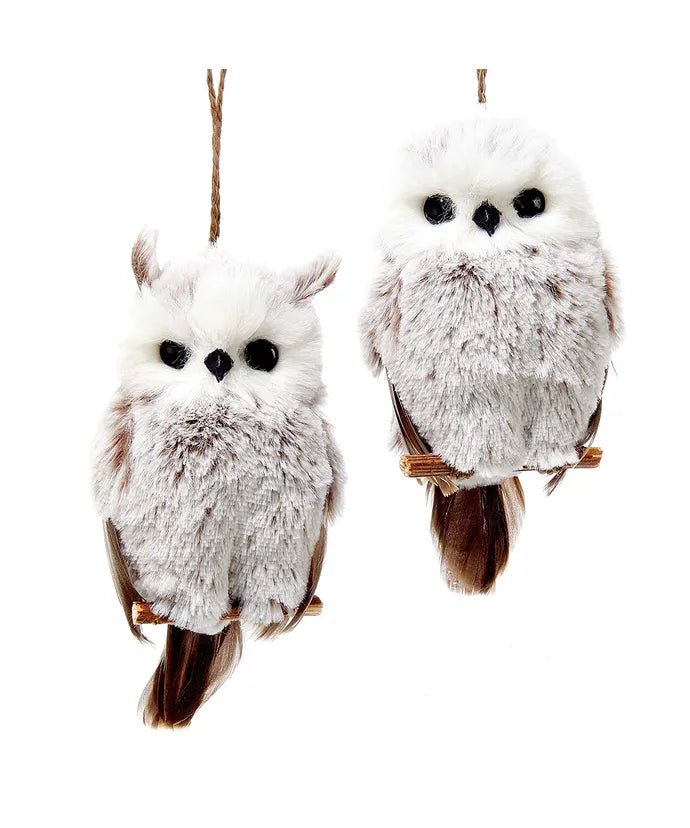 Brown and White Hanging Owl Ornament