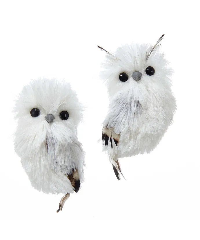 White and Silver Hanging Owl Ornament
