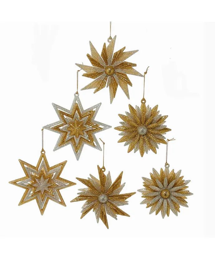 Acrylic Gold and Silver Sunflower and Snowflake Ornament