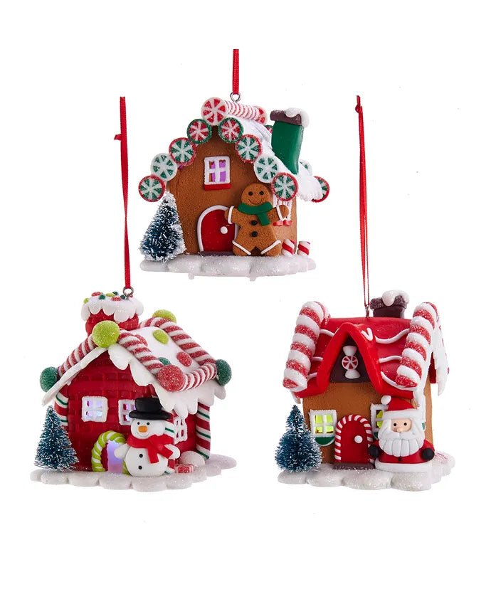 Battery-Operated LED Gingerbread House Ornament