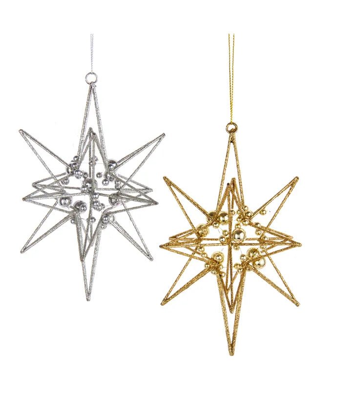 Gold and Silver Geometric Star Ornament