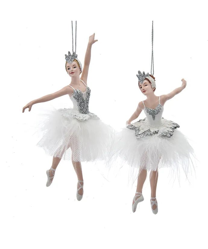 Silver and White Ballerina Ornament