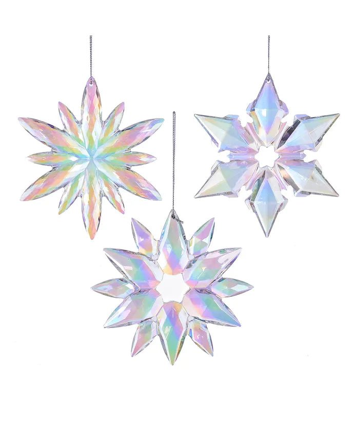 Clear and Iridescent Snowflake Ornament