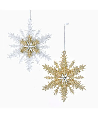 Silver and Gold Acrylic 3D Snowflake Ornament