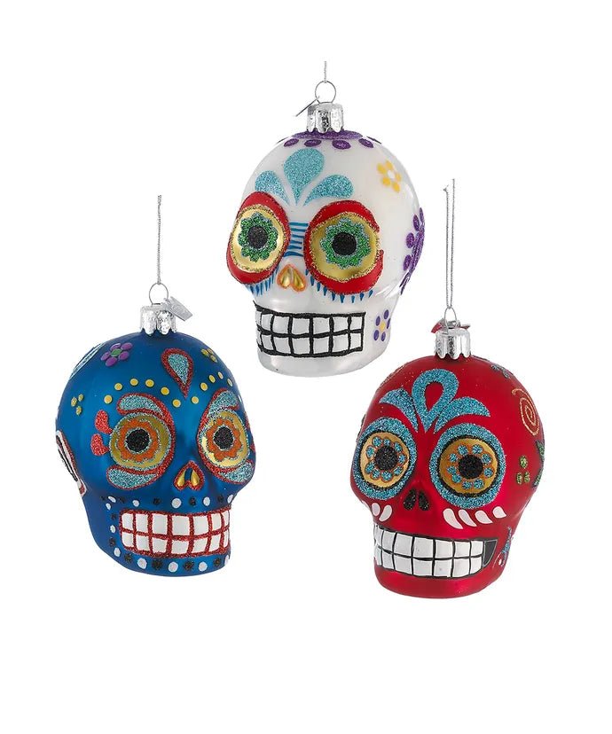Noble Gems™ Sugar Skull Glass Ornaments