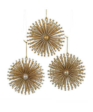 Gold and Silver Burst Snowflake Acrylic Ornament